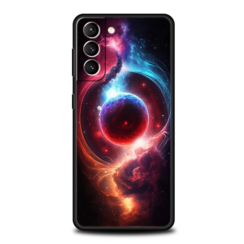 Galaxy Stars Silicone Phone Case - Beautiful Planet Design
