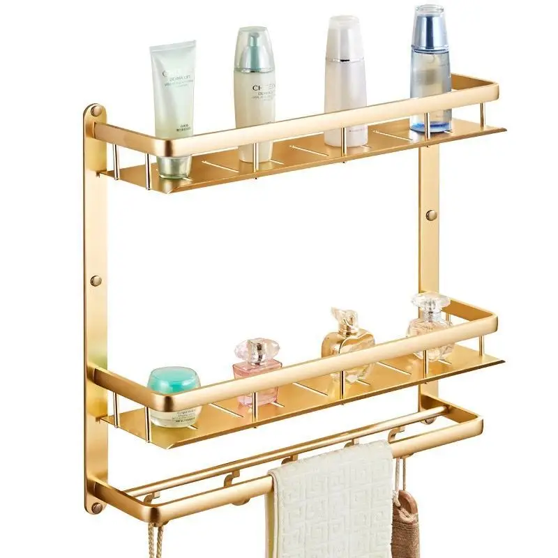 Space Aluminium Towel Rack Antique Rack European Gold Towel Rack Bathroom Rack Wall Hanging Rack