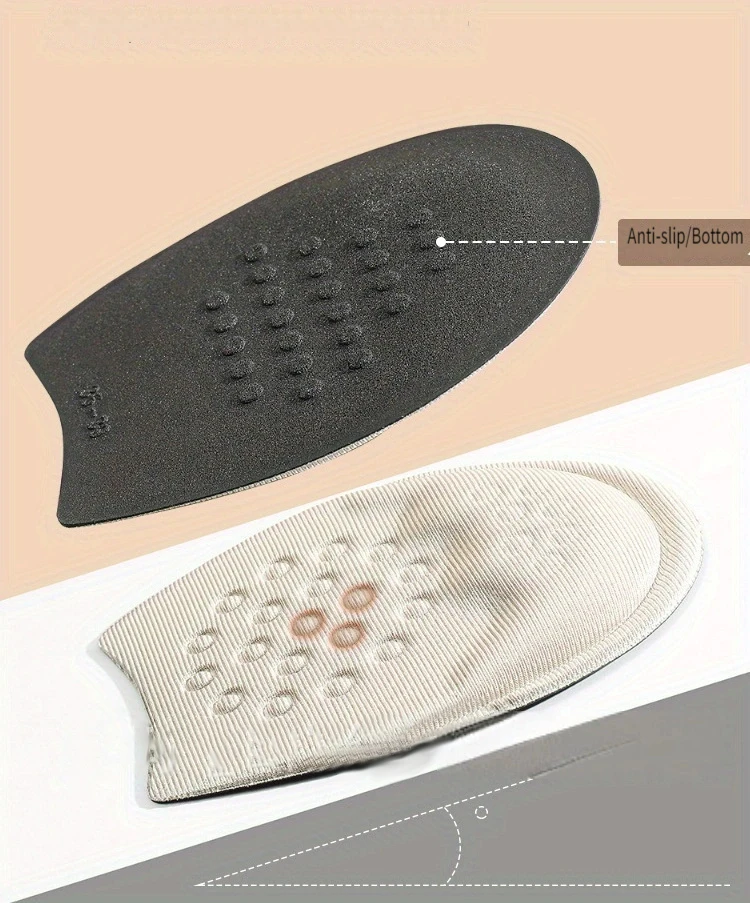 Vorderfuß-Einsatzsohle, rutschfeste halbe Einlegesohlen für Schuhe, Größenreduzierer für Turnschuhe und High Heels, große Füllung, Schmerzlinderung, Schuhpolster – Detail 4