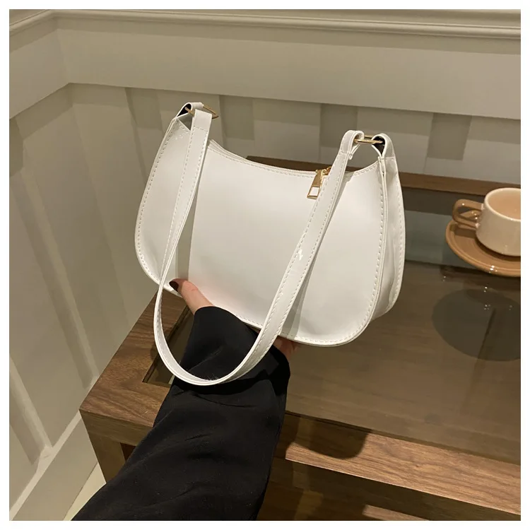 Chic Shiny Pu Leather Underarm Women's Bag, Minimalist Tote Bag, Texture Stylish Commuting Handbag, Daily Outfit Shoulder Bag