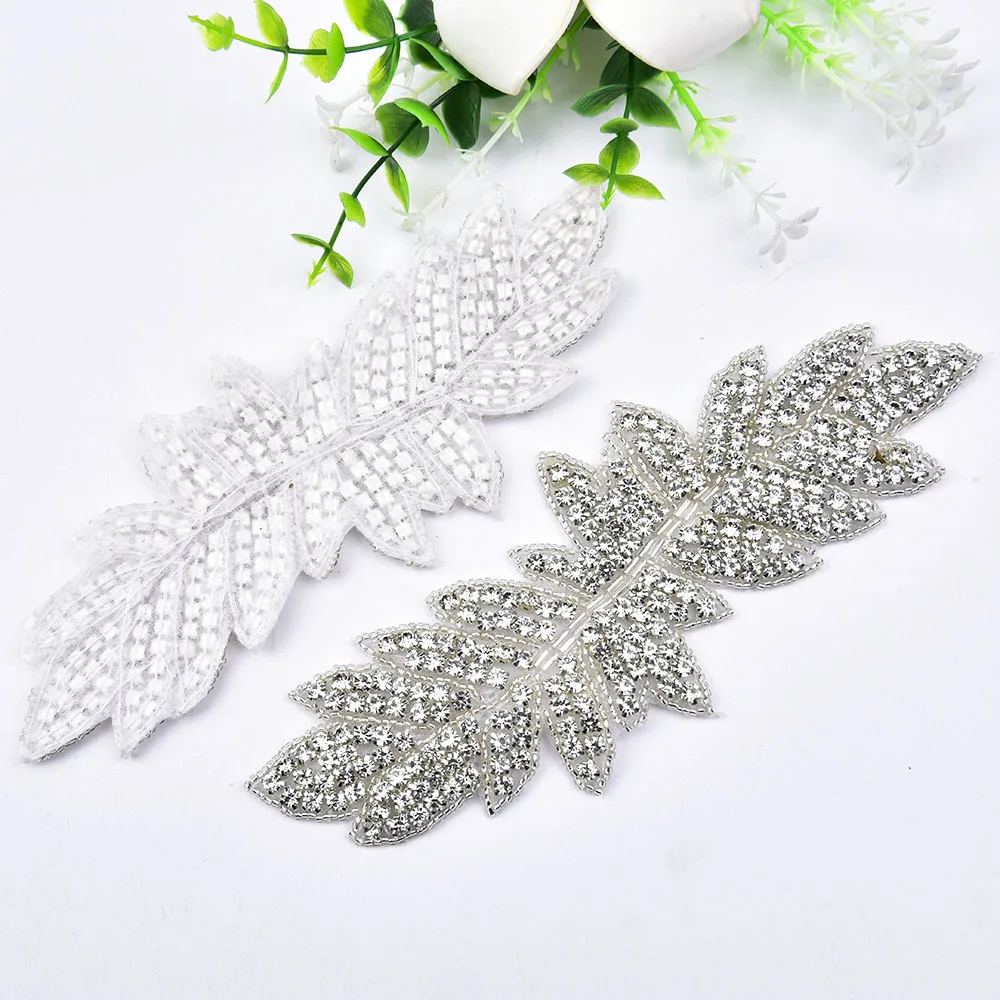 Set 7 Appliques Con Strass Termoadesive - Per Abito Da Sposa, Scarpe E Capelli, 3 Stili Diversi (Argento) - Foto 7