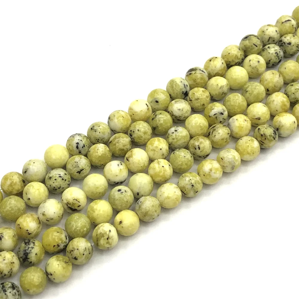 

Natural Stone Grass Yellow Turquoise Round Loose Beads for Jewelry Making DIY Necklace Bracelet 4-12mm Beading Accessories