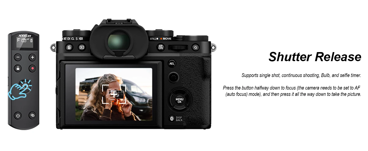 USB-C BR-3F Wireless Remote Shutter Release for Fujifilm X-T50 X100VI X-S20 X-H2