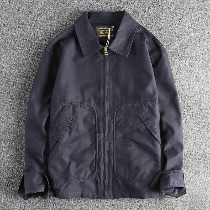Veste en Jean Délavé de Style Militaire Rétro pour Homme