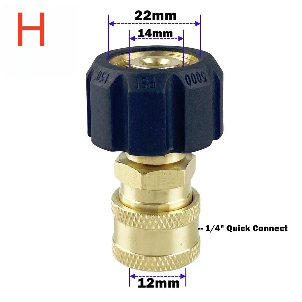 Hochdruckreiniger-Schnellverbinder 1/4 Zoll auf Spritzpistole KARCHER LAVOR NILFISK BOSCH AR STIHL Waschpistolen-Bajonett-Adapter – Detail 8