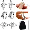 6Pcs Crochet Ring Adjustable Yarn Tension Ring Set Non-Slip Cat Peacock Shape Knitting Ring Sewing Supplies 1