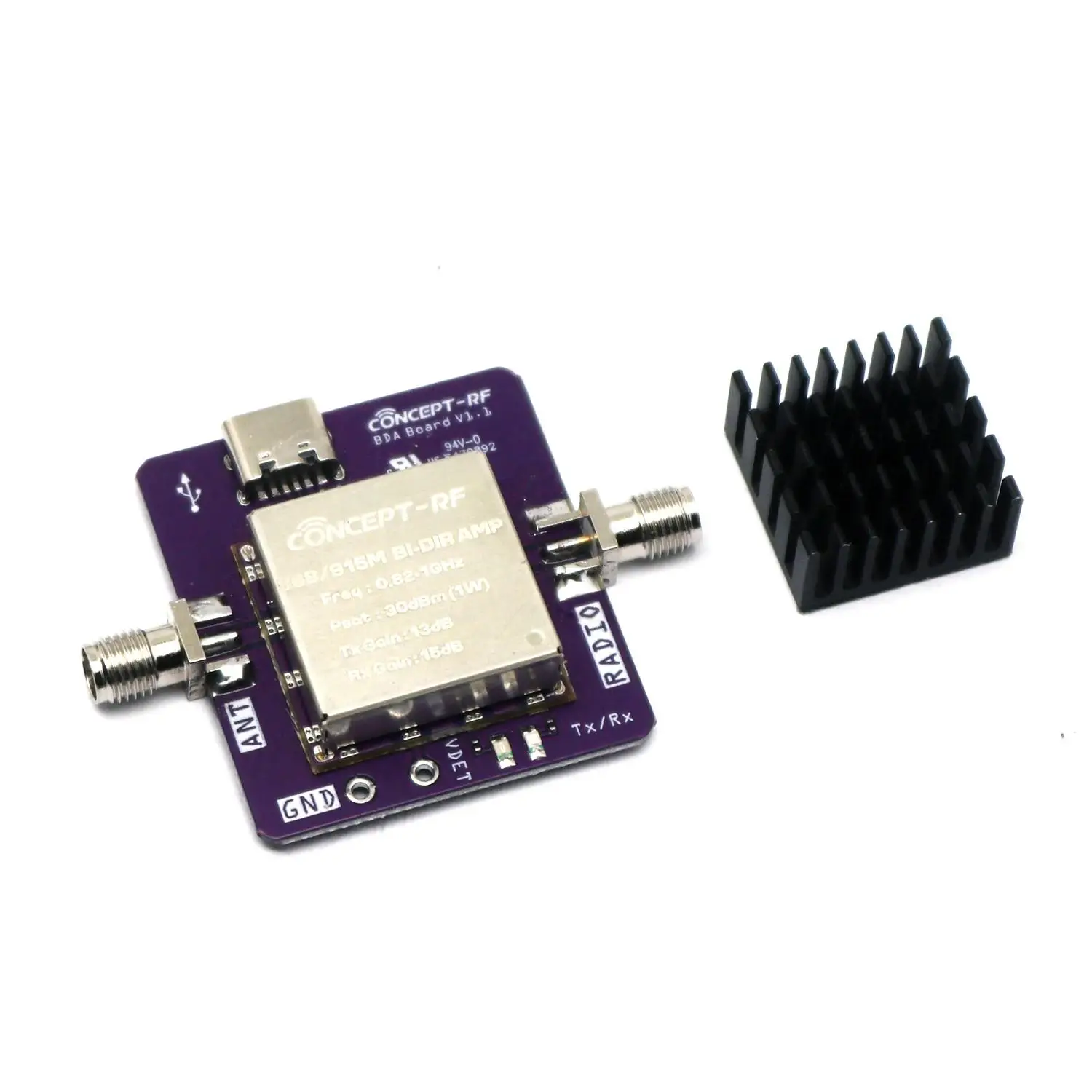 Amplificateur RF Bidirectionnel 2W 820-1000MHz/2.4GHz/5.1-5.9GHz pour Drone WiFi