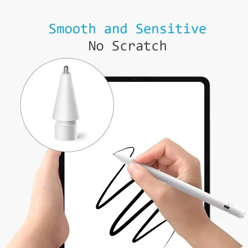 Basix Replacement Tips for Apple Pencil 1 2 Stylus Pen Noise Reduction Replace Nib For iPencil Tablet Pen Accessories Universal