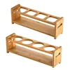 1PC Wooden Storage Rack Wine Glass Seasoning Shelf Multifunctional Space Saving Placement Table Storage Compartment Kitchen Tool 4