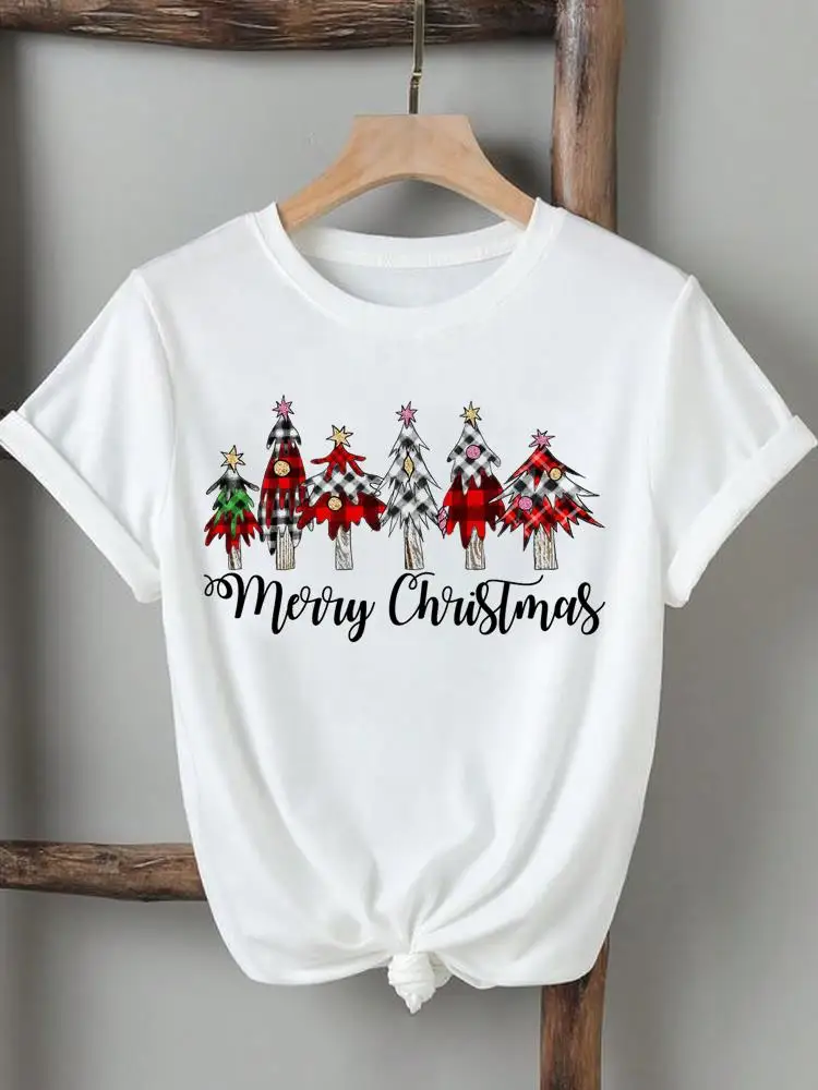 

Tee Tree Lovely Winter Season Trend Christmas Women Lady Printed New Year Clothing Short Sleeve T-Shirts Fashion Graphic T Top
