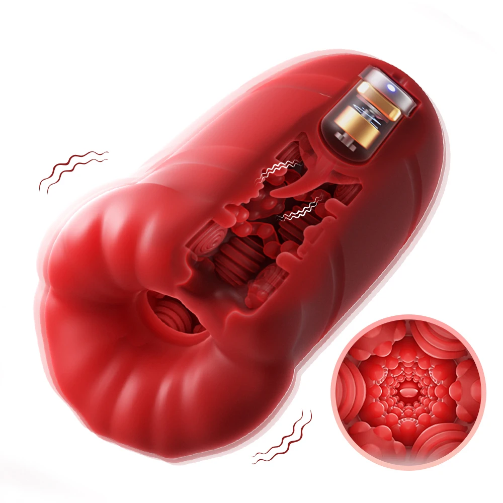 Automatic Male Masturbator Cup Vibrator Tongue Licking Blowjob Real Vagina Pocket Pussy Penis Oral Sex Toy For Adult Men Sexshop_voghion.com