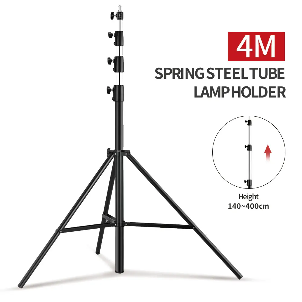4M steel pipe light stand with 1/4 &3/8 hole Heavy duty tripod bracket