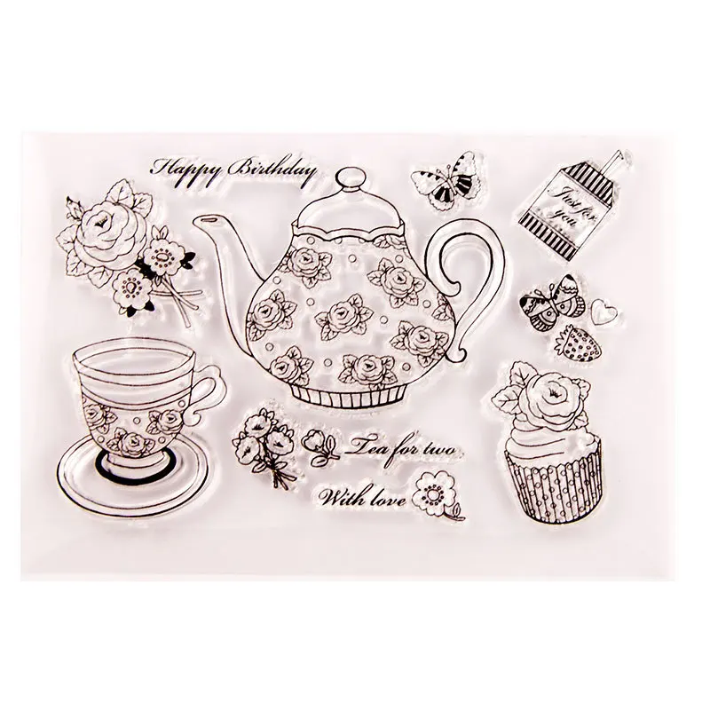 Teapot Clear Silicone Seal Stamp Making Decoration DIY Handmade Cake Cup Scrapbooking Photo Album Card Craft Gifts