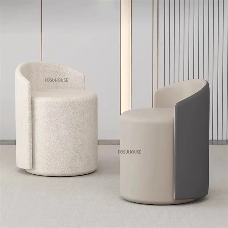 Modern Light Luxury Vanity Chair for Bedroom White Pouffe Stool Chair Living Room Ottomans Home Entrance Shoe Changing Stool