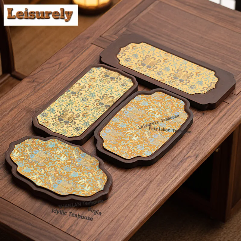 Koi Walnut Color Rectangular Tea Tray Japanese Cuisine Table Coffee Storage Board Trays Provide For Hospitality Dishes For Gift