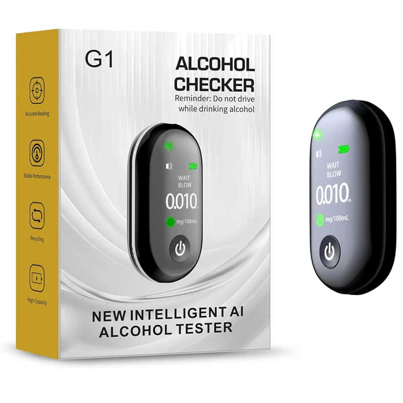 Mini Portable Digital Breath Alcohol Tester Professional Breathalyzer With LCD Display