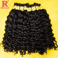 Loose Deep Indian Hair 100% Real Remy Hair Bulks Unprocessed No Weft Curly Human Hair Extensions Weaving Hair for Women Braiding 2