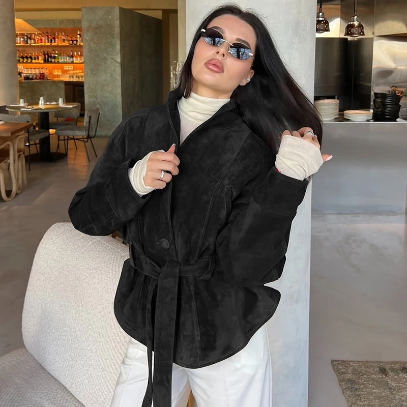 Women’s Retro Suede Lace-Up Jacket 5