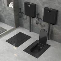 *L Toilet Water Tank With Cover Plate Small Apartment Potty Chair Shower Room 1