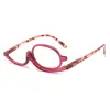 Women Portable Magnifying Rotating Makeup Glasses Flip Down Lenses Colourful Frame Cosmetic Readers Diopter +1.50~+4.0 4