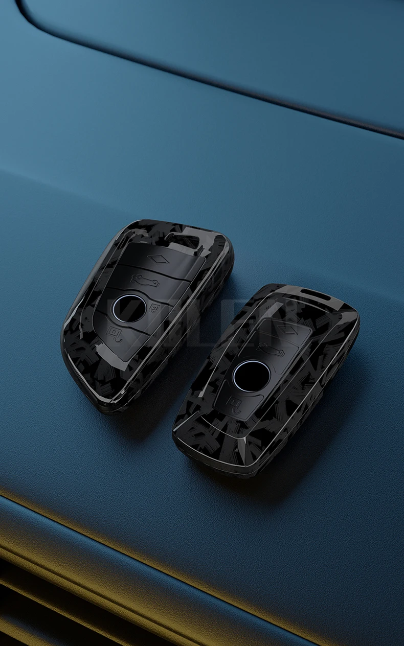 ABS Carbon Faser Auto Schlüssel Fall Abdeckung Für BMW X1 X3 X5 X6 X7 F30 F34 F10 F20 G20 G30 G01 G02 G05 F15 F16 1 2 3 5 7 serie G11 G32 – Detail 2