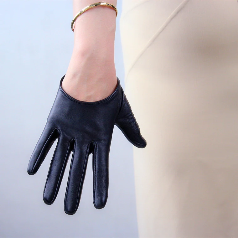 LONG GLOVES Faux Leather PU 15" 38cm Coffee Dark Deep Brown Loose Fit Unisex LLDLLNT