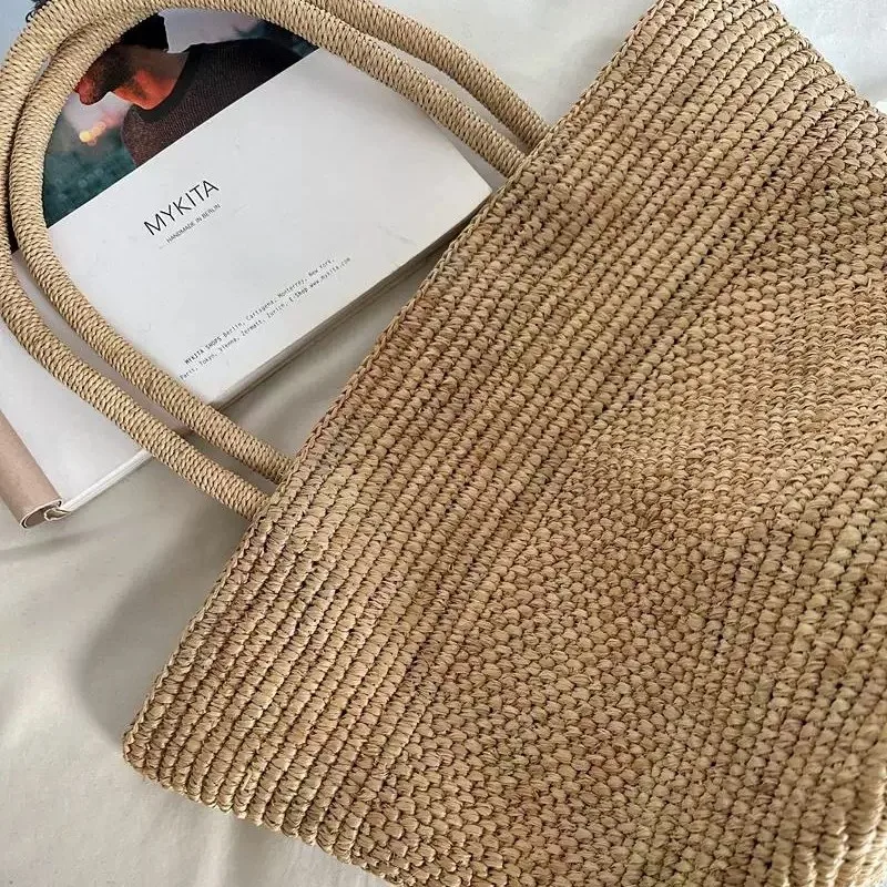 Casual Large Capacity Straw Tote Bag Designer Lafite Women Handbags Handmade Woven Summer Beach Bag Big Shopper Purses 2025