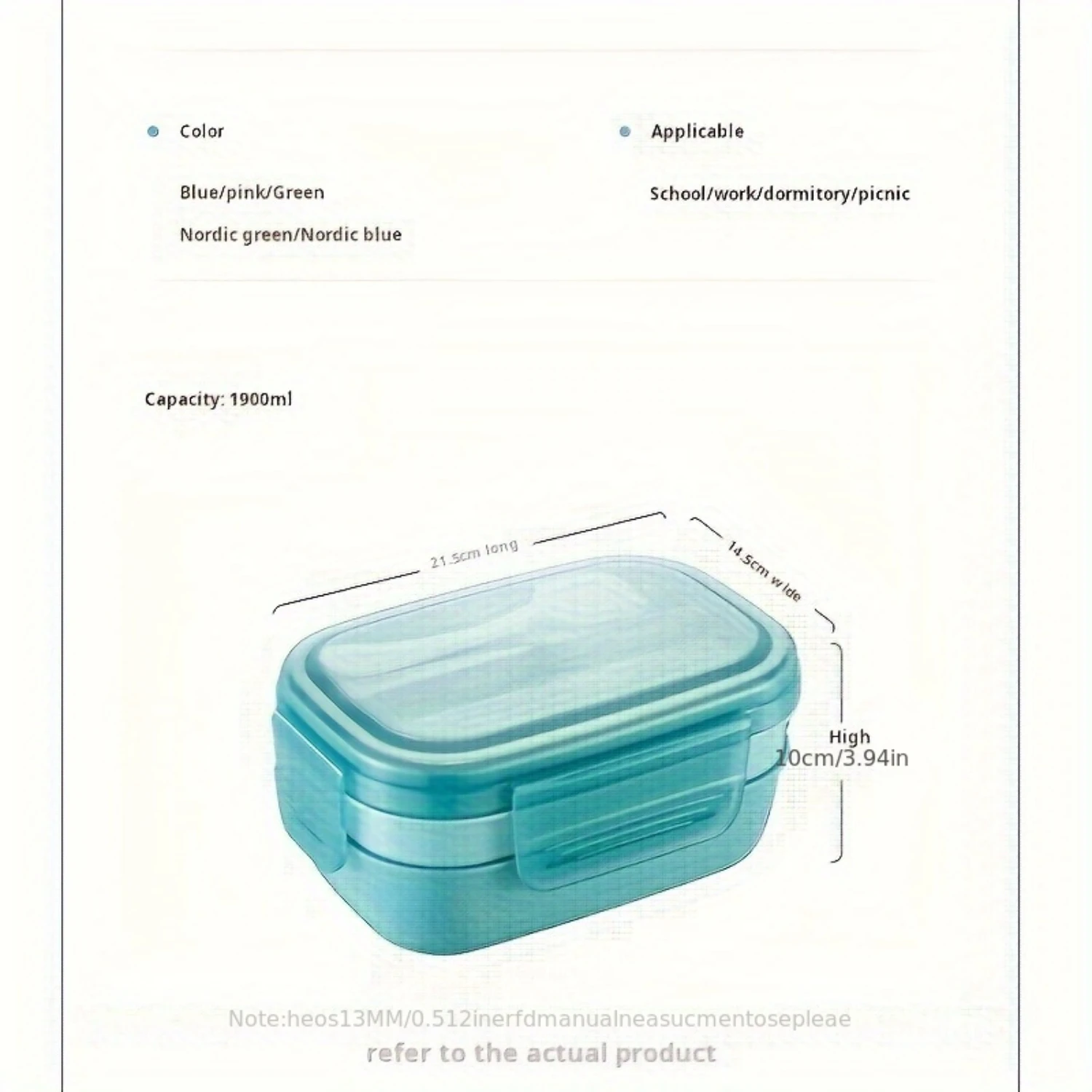 1pc Portable Lunch Box, 3 Stackable Bento Lunch Containers for Adults, Modern Minimalist Design Bento Box with Utensil Set, Leak