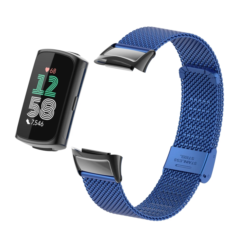 Per Fitbit Charge 5/6 Cinturino In Acciaio Inossidabile Con