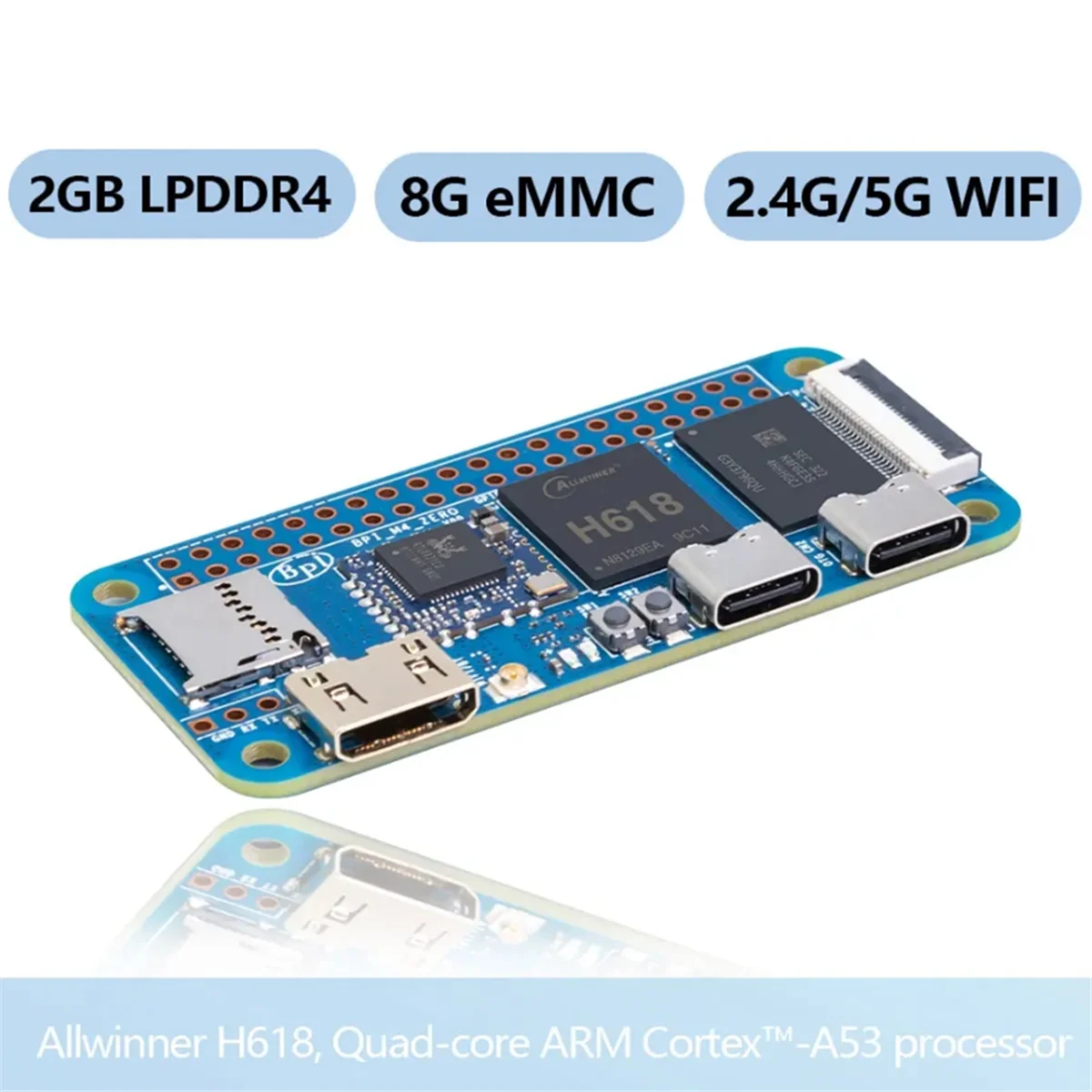 ٳ  M4   H618 ARM  G31 GPU 2G LPDDR4 8G EMMC 2.4G/5G   SBC ̱  ǻͿ