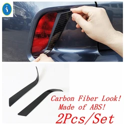 Rear Bumper Reflector Fog Light Cover Strip Trim - Chrome/Carbon Fiber Finish (Carbon Fiber Look)