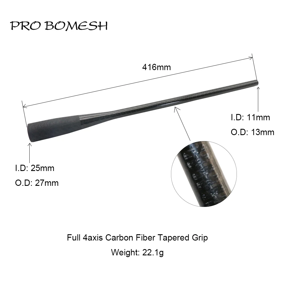 Pro Bomesh Full 4Axis Carbon Fiber Taper Grip Spinning Casting Handle Kit  DIY Fishing Rod Building Components Repair Accessory