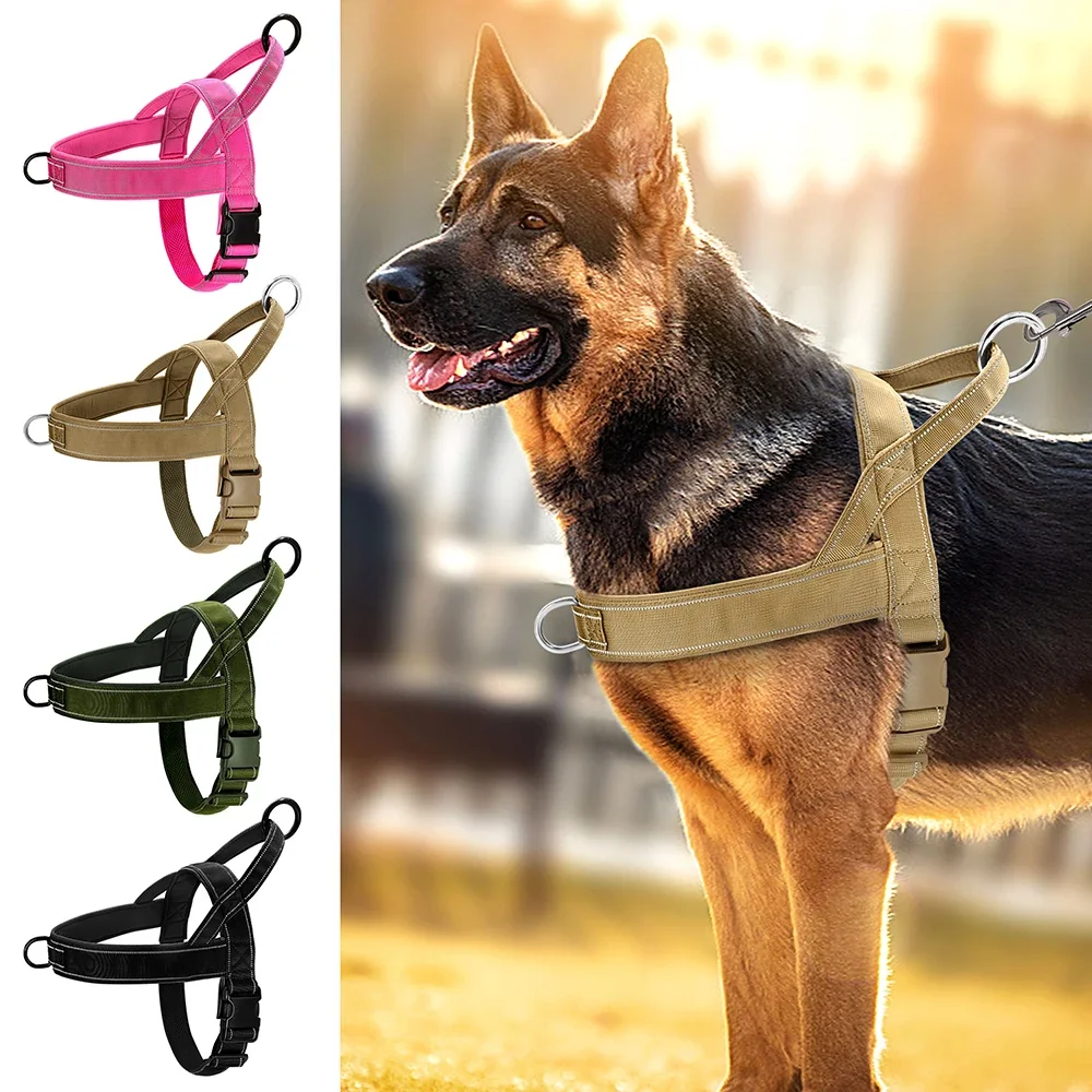 

Pitbull German Adjustable Medium Vest Dog Harness Shepherd Nylon Walking Dogs For Reflective Pet Large Training No Pull