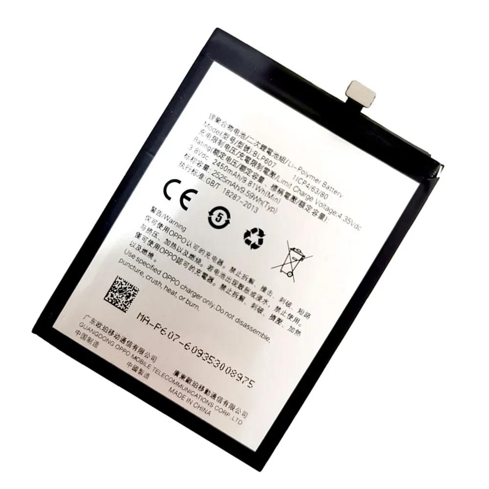 2024 Years 100% Original Replacement  BLP607 For OnePlus X Smart Phone 3.8V 2525mAh Phone Battery Rechargeable