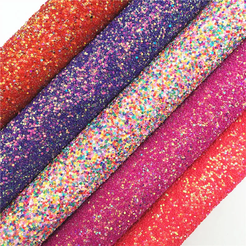 Pu Leather Glitter Fabric Glitter Sheet Fabric Pu Glitter Leather