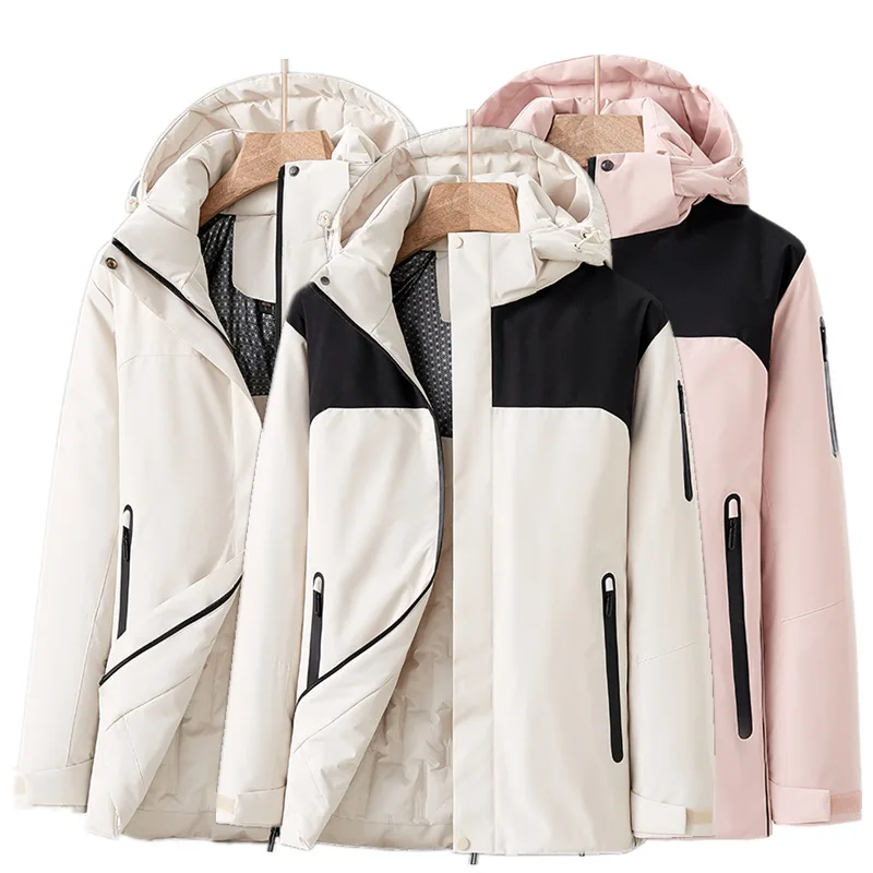 Women Winter Snow Jackets Waterproof Windproof Fleece Warm Outdoor Raincoat Hiking Camping Skiing Climbing Thermal Jacket
