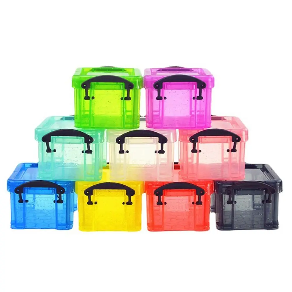 

Multi-functional Mini Buckle Storage Box Minimalism Candy Color Mini Storage Container Plastic Transparent Desktop Organizer Box