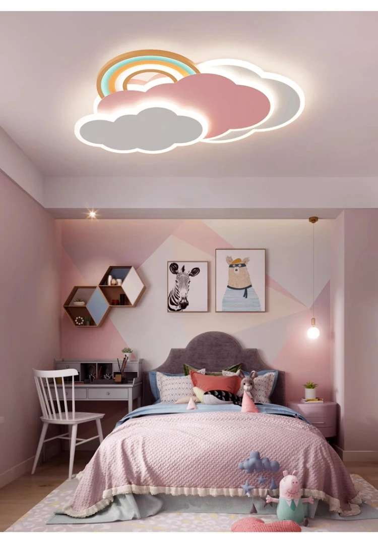 Rainbow Cloud Ceiling Light - Close-up View