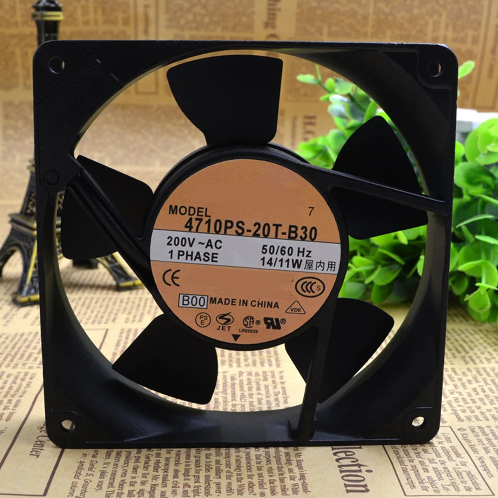 냉각 선풍기, AC 200V, 14 W, 11W, 12025, 120x120x25mm, 2700 RPM, 4710PS-20T-B30