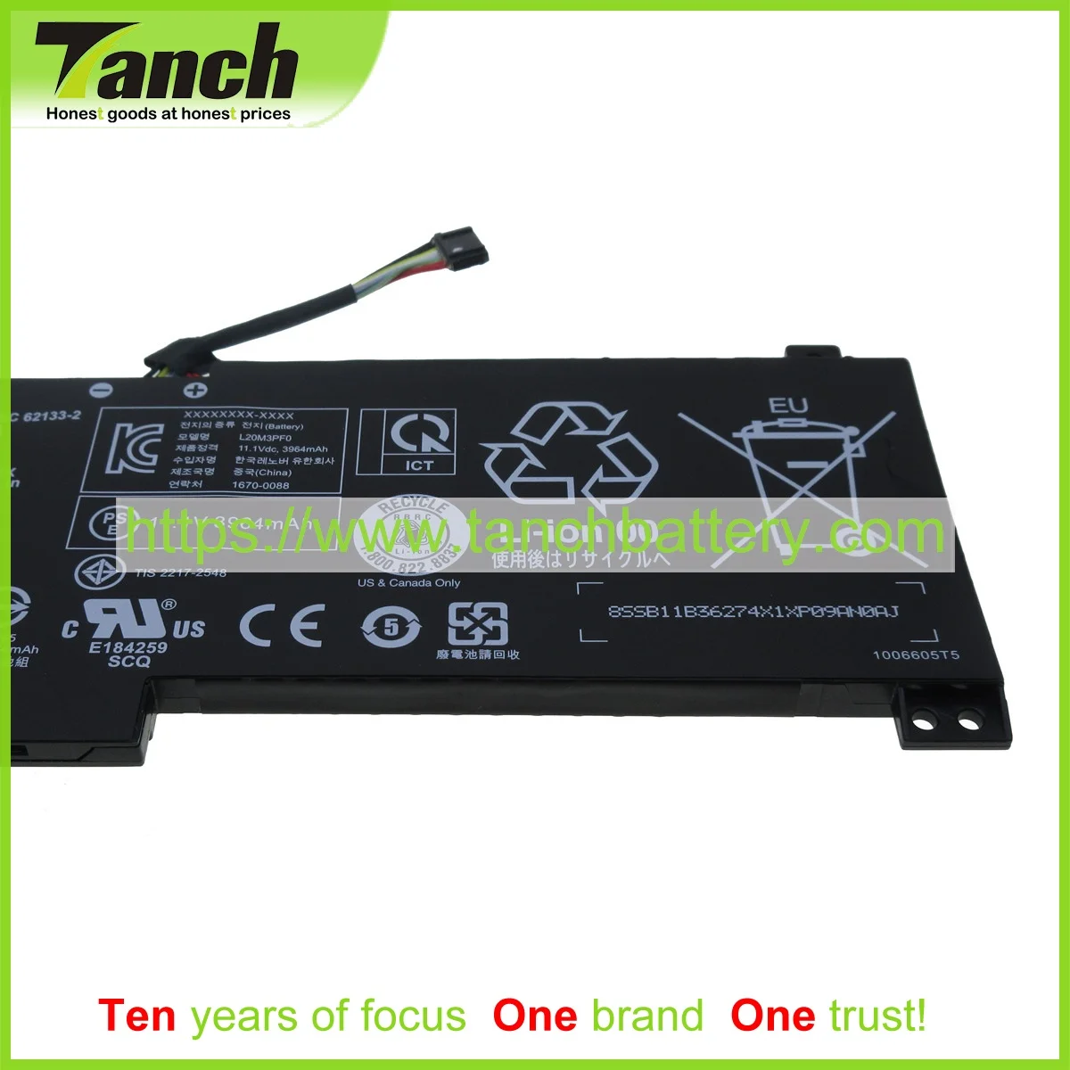 Baterias do Portátil do Tanch para Lenovo 5b11b36275 L20l3pf0 Ssb11b36277 Ideapad 314itl6 3-15itl6 3-15alc6 82ku 11.1v Pilha - Imagem 3
