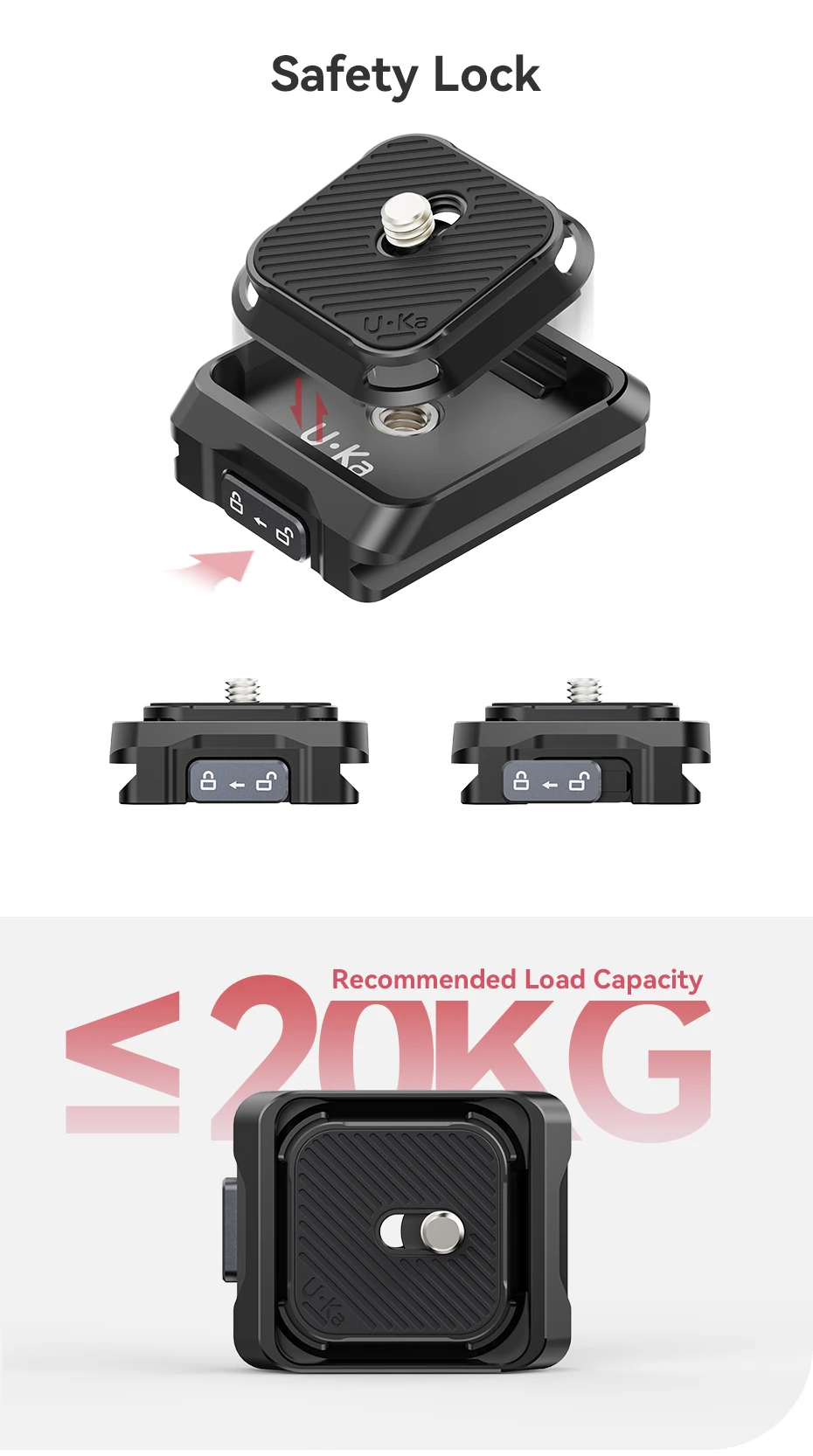 Uka Quick Release Plate and Base Kit DSLR Camera Compatible Arca F38 Plate Quick