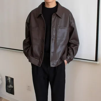 Retro Hot Sale Brand Men's Motorcycle Leather Jacket Slim Men Leather Jacket Outer Wear Clothing for Male Garment Man Jackets