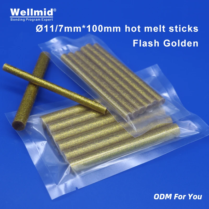 7mm 11mm×100mm Flash Golden Eure Hot Melt Glue Sticks For Heat Pistol Gun Adhesive Araldite DIY Tools Repair Alloy Accessories 7mm 100pcs lot transparent hot melt gun glue sticks for heat pistol gun adhesive diy tools repair alloy accessories