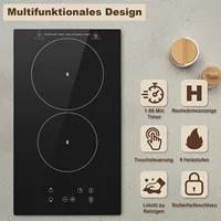 KICHPOWER 2 plaques avec prise de cuisson en céramique et verre à commande tactile 5