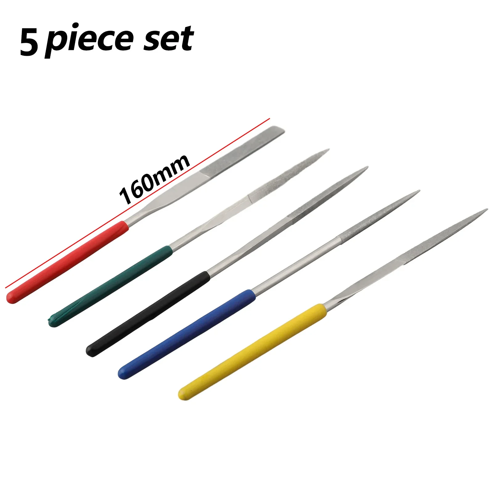 5pcs 4&times;160mm Diamond Needle Files Set Mini Hand Rasp File For Jewelry Metal Wood Ceramic Glass Stone Craft Sharping Carving