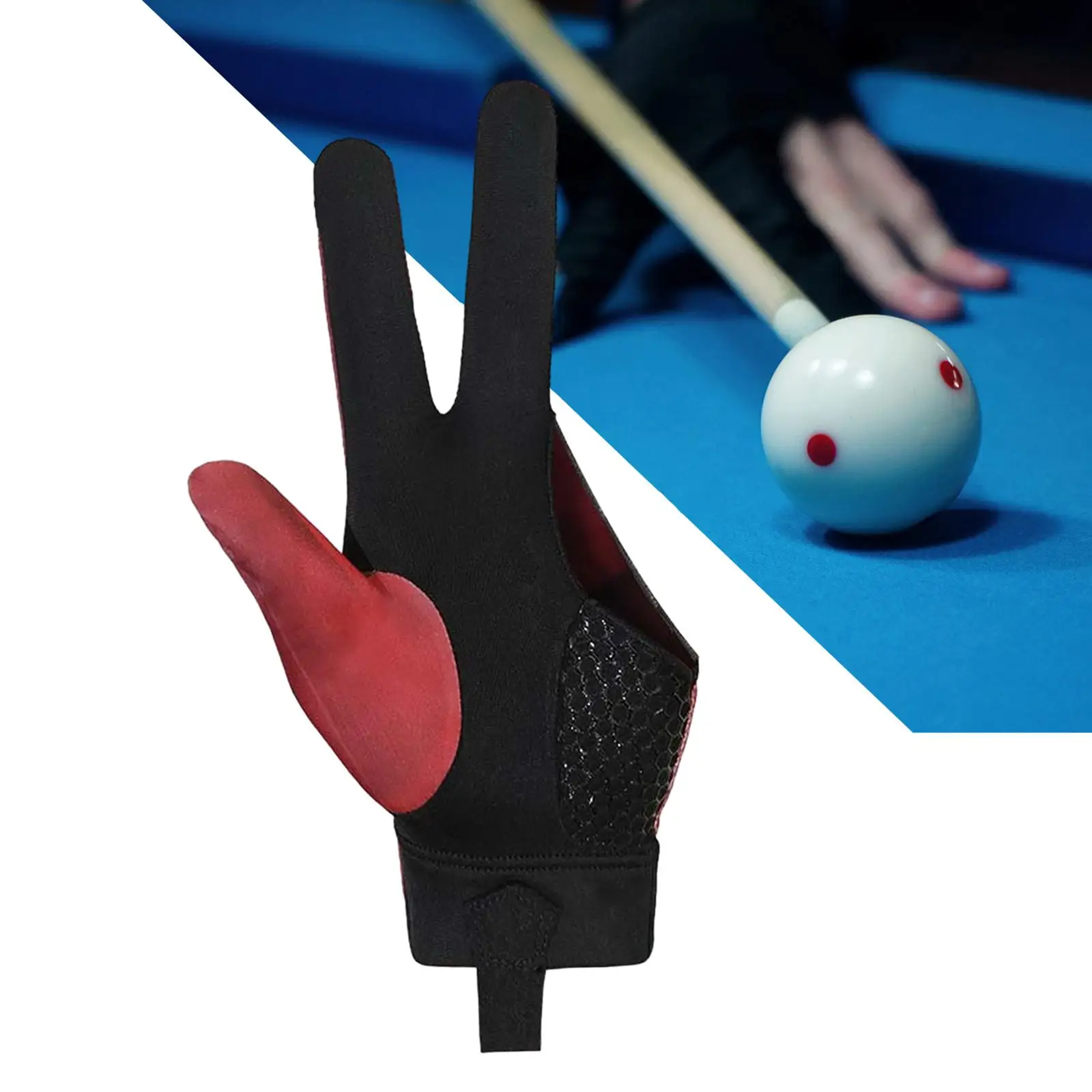 3 Finger Billiards Glove Billiard Accessories Anti Skid Separate Finger Gloves for Women Men Left Hand Snooker Cue Sport Glove