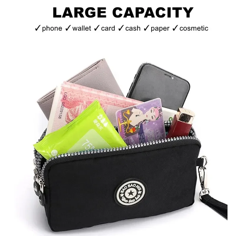 Coin Purse Coin Wallet Women Wallet Mobile Phone Bag Cosmetic Bag Fashion Women Three-layer