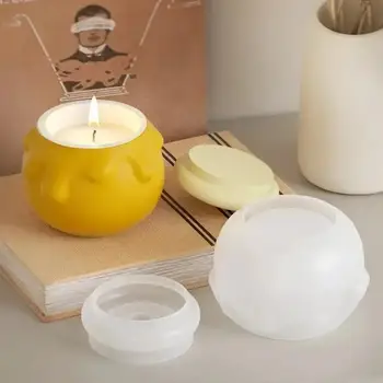 Cream Honey Jar Storage Candle Holder DIY Drip Resin Gypsum Box Candle Cup Jewelry Ornaments Silicone Mold