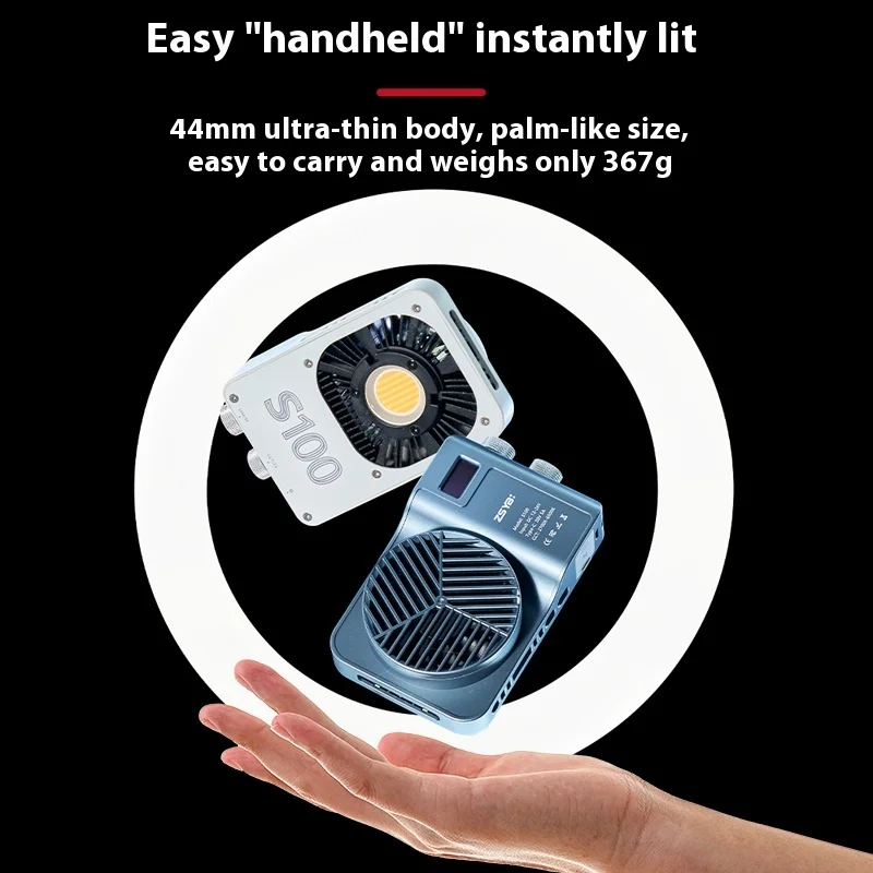 Zsyb S100 100w Photographic Camera Light Dual Color Fill Light Outdoor Mini Cri96 Dimmable Portable Handheld New