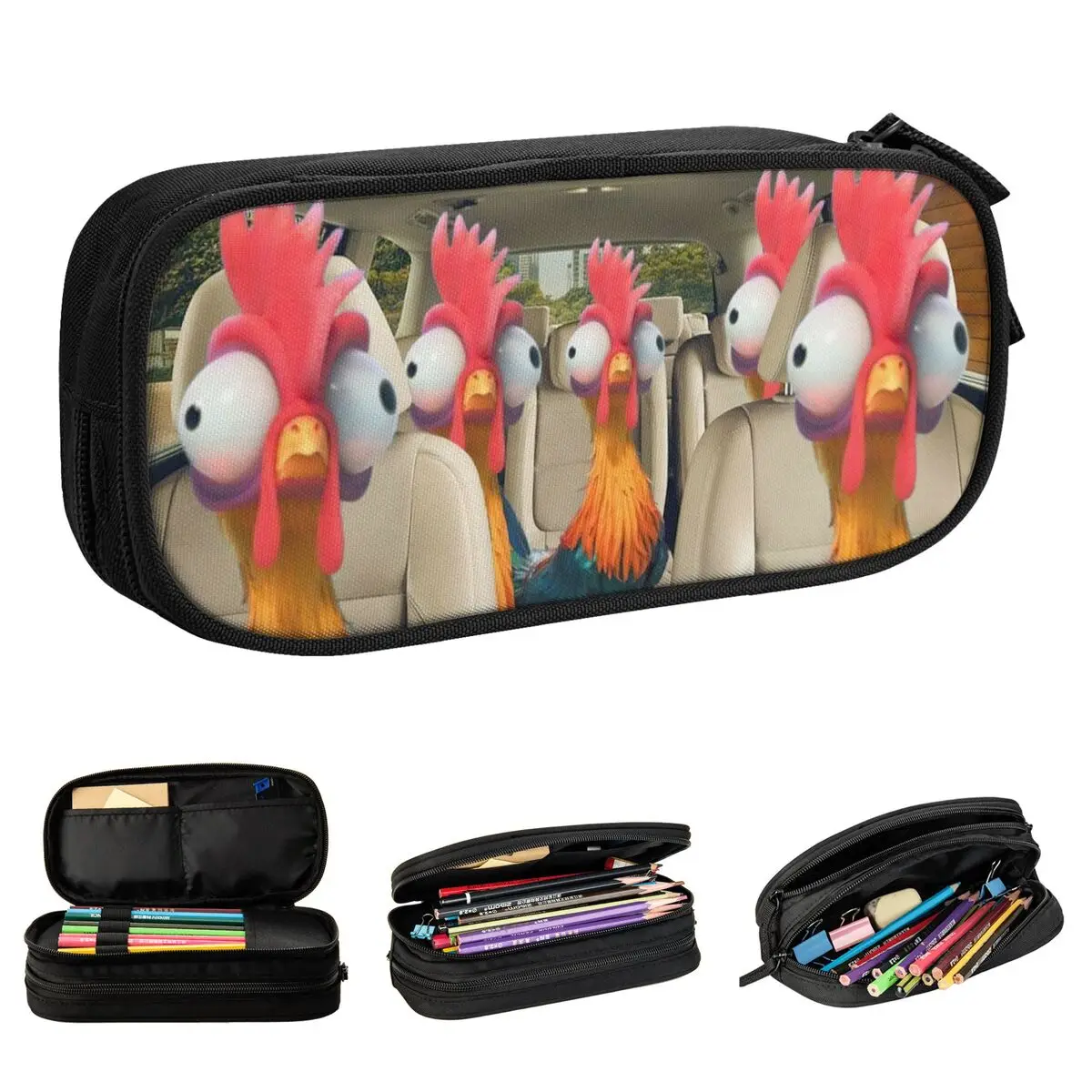 재미 있은 치킨 드라이버 연필 케이스 동물 연필 케이스 펜 홀더 어린이 대형 저장 가방 학생 학교 선물 문구